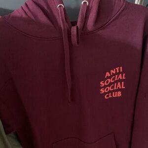 Anti Social Social Club Burgundy Sweater